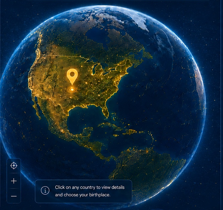 Globe birthplace selection preview